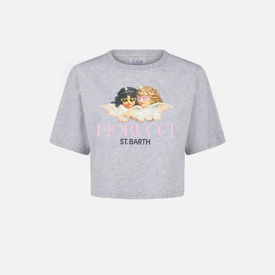 Mc2 Saint Barth T-shirt crop da donna con stampa Angelo Fiorucci | FIORUCCI EDIZIONE SPECIALE Spedizione Gratuita