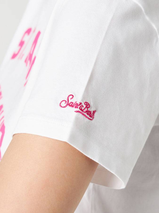 Mc2 Saint Barth T-shirt da donna in cotone con stampa St. Barth Padel Club Soddisfazione Garantita