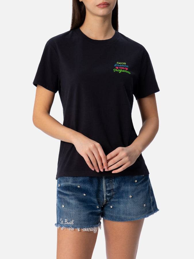 Mc2 Saint Barth T-shirt da donna girocollo Emilie in jersey di cotone con ricamo Faccio Drammi Non Programmi Negozi Online