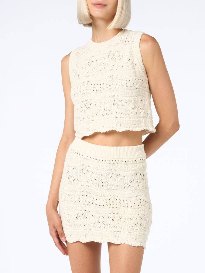 Mc2 Saint Barth Woman cotton knit mini skirt Apple Sottocosto