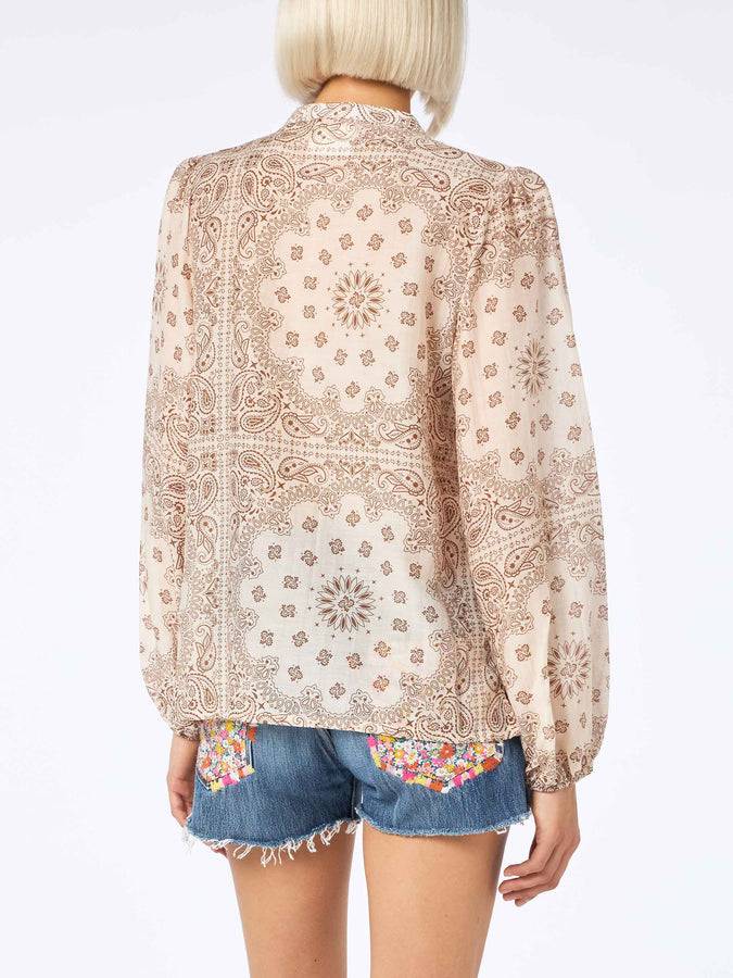 Mc2 Saint Barth Woman silk voile blouse Harper with bandanna print Convenienza