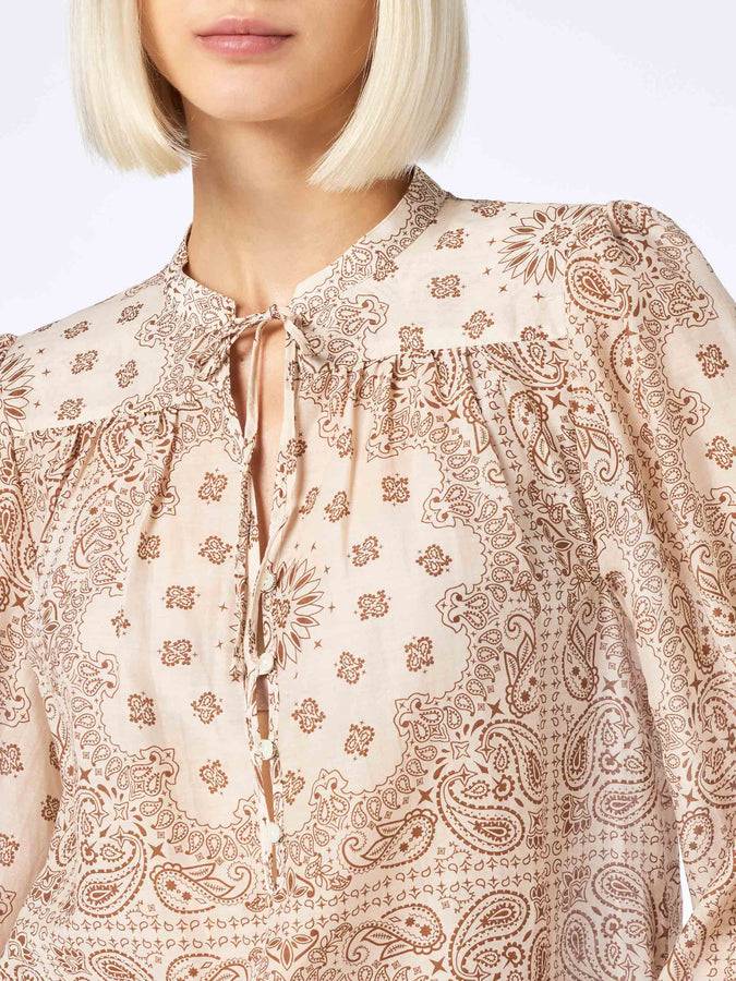 Mc2 Saint Barth Woman silk voile blouse Harper with bandanna print Convenienza