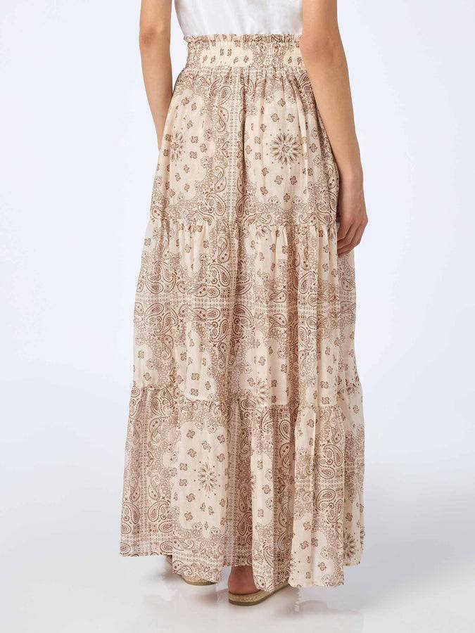 Mc2 Saint Barth Woman silk voile pleated long skirt Cheyenne Novità