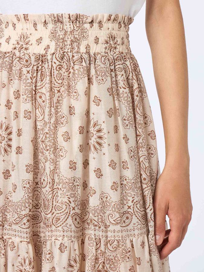 Mc2 Saint Barth Woman silk voile pleated long skirt Cheyenne Novità