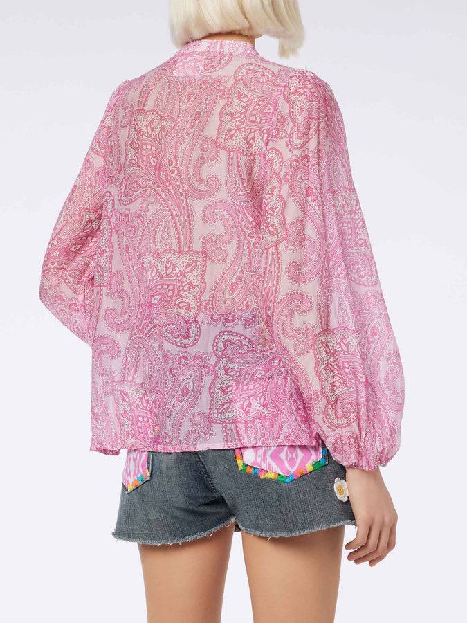Mc2 Saint Barth Blusa da donna in voile di seta paisley Harper Offerta