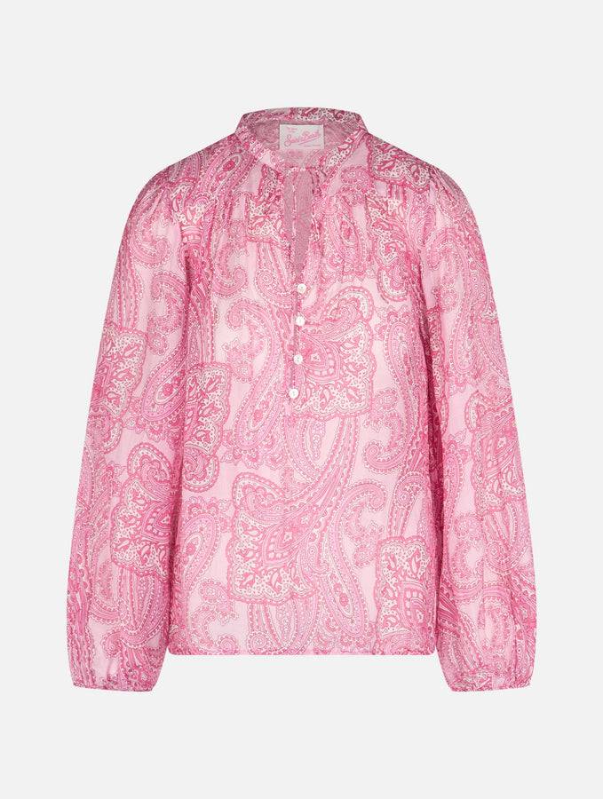 Mc2 Saint Barth Blusa da donna in voile di seta paisley Harper Offerta