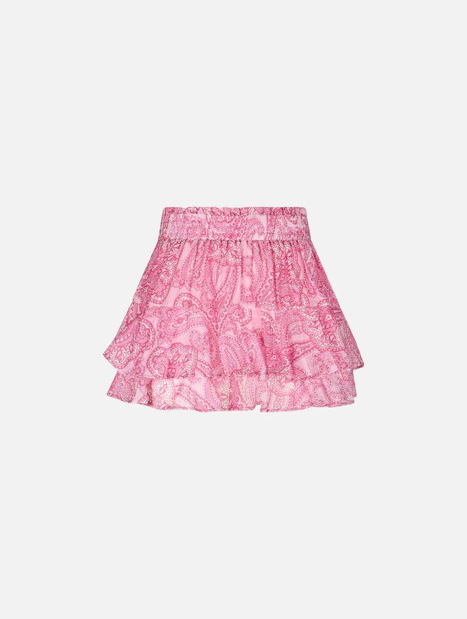 Mc2 Saint Barth Minigonna da donna con volant in voile di seta paisley Economico