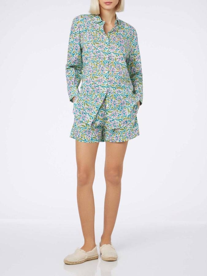 Mc2 Saint Barth Camicia da donna over Brigitte in cotone con stampa fiori In Vendita