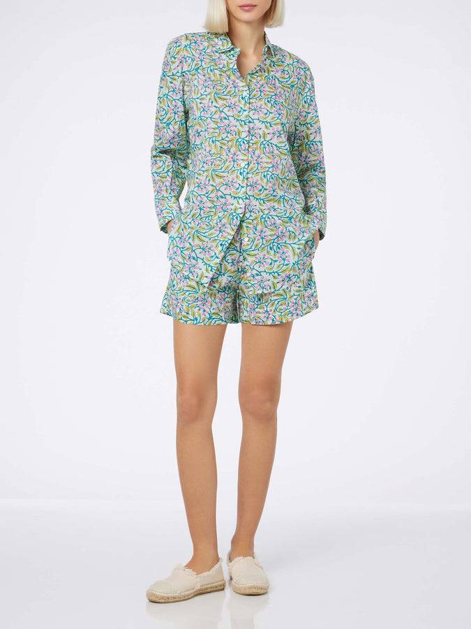 Mc2 Saint Barth Pantaloncini da donna pull up a fiori in cotone Meave Saldi