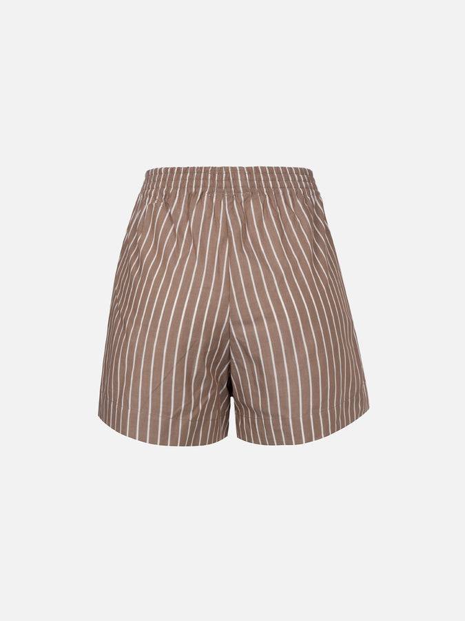 Mc2 Saint Barth Pantaloncini da donna pull up in cotone rigato Meave Negozio