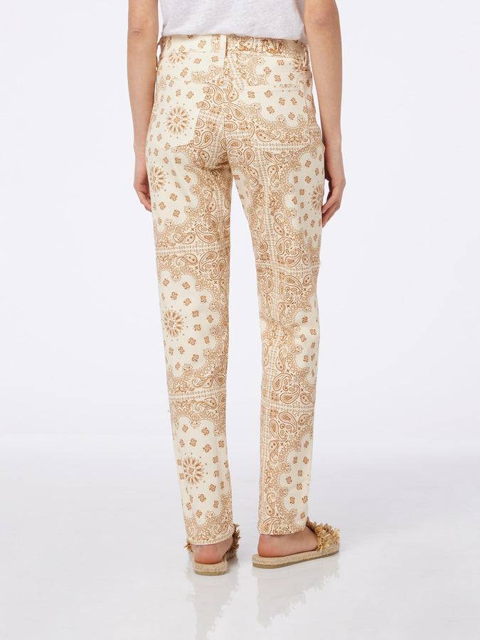 Mc2 Saint Barth Denim da donna Belleville stampa bandana bianco sporco Nuova