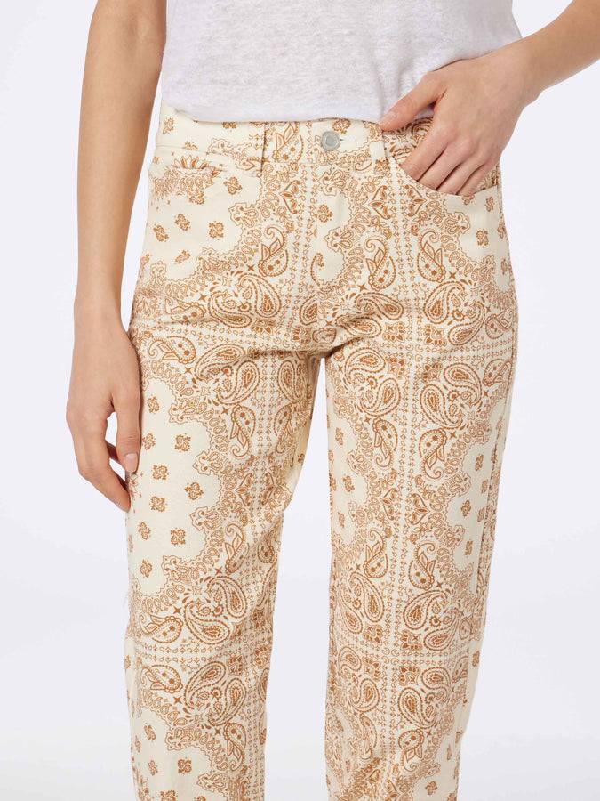 Mc2 Saint Barth Denim da donna Belleville stampa bandana bianco sporco Nuova