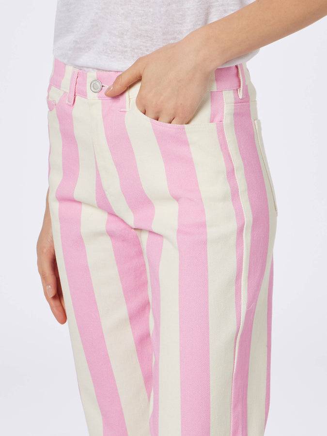 Mc2 Saint Barth Denim da donna stampa Belleville rosa a righe Italy