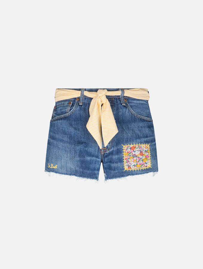 Mc2 Saint Barth Pantaloncini in denim da donna Libby | REALIZZATO CON TESSUTO LIBERTY Nuovo