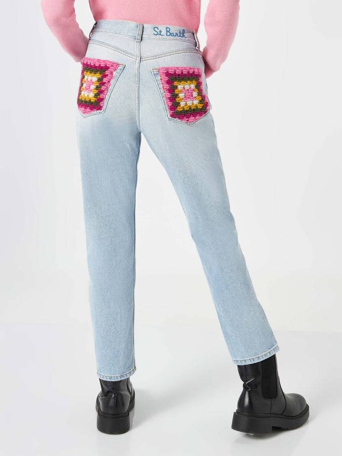 Mc2 Saint Barth Jeans da donna con tasche in crochet Vendita