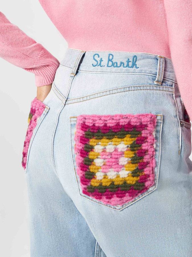 Mc2 Saint Barth Jeans da donna con tasche in crochet Vendita