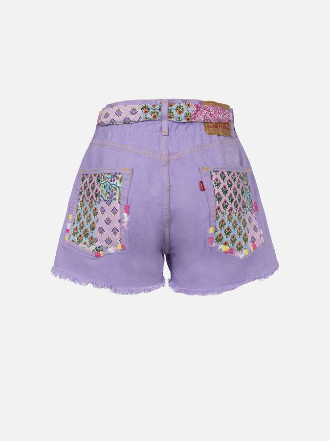 Mc2 Saint Barth Pantaloncini da donna in denim riciclatoo con toppe Fino Al -60%