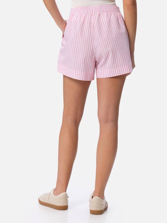 Mc2 Saint Barth Pantaloncini da donna pull up in cotone rigato Meave Novità