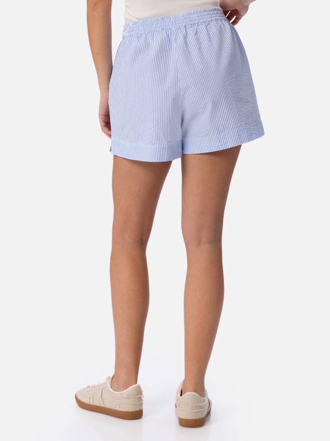 Mc2 Saint Barth Pantaloncini da donna pull up a righe seersucker Meave Saldi