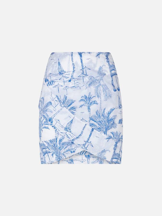 Mc2 Saint Barth Minigonna da donna in cotone con stampa toile de jouy Italia