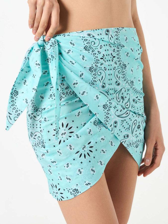 Mc2 Saint Barth Minigonna pareo da donna in cotone con stampa bandana In Linea