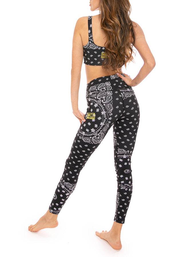 Mc2 Saint Barth Top e leggings da yoga con stampa bandana nera Prezzo Ridotto