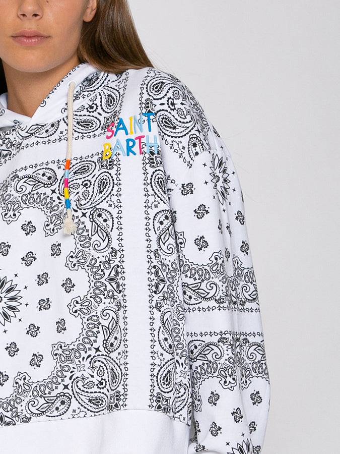 Mc2 Saint Barth Felpa con cappuccio bandana in cotone con ricamo Saint Barth Offerta speciale della fabbrica