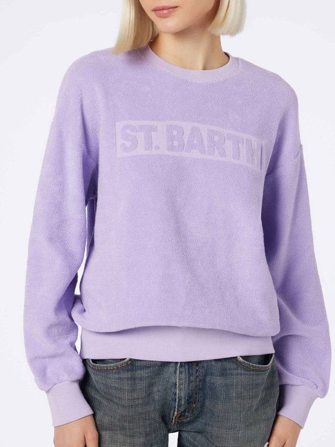 Mc2 Saint Barth Felpa da donna Stardust in spugna di cotone lilla Fino al 55% di sconto