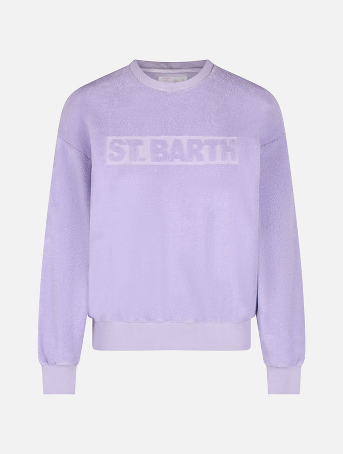 Mc2 Saint Barth Felpa da donna Stardust in spugna di cotone lilla Fino al 55% di sconto