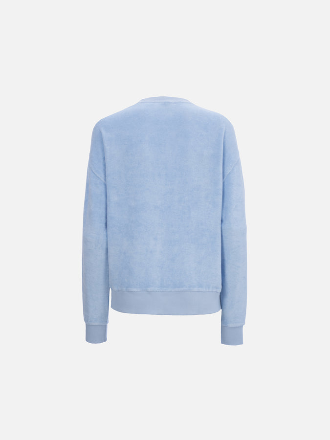 Mc2 Saint Barth Felpa da donna Stardust di cotone spugna di colore azzurro Discount Store per i nuovi prodotti