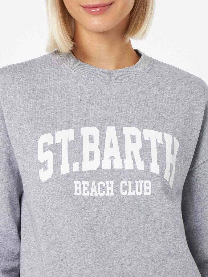 Mc2 Saint Barth Felpa da donna Stardust in cotone grigio Solo un giorno rimasto