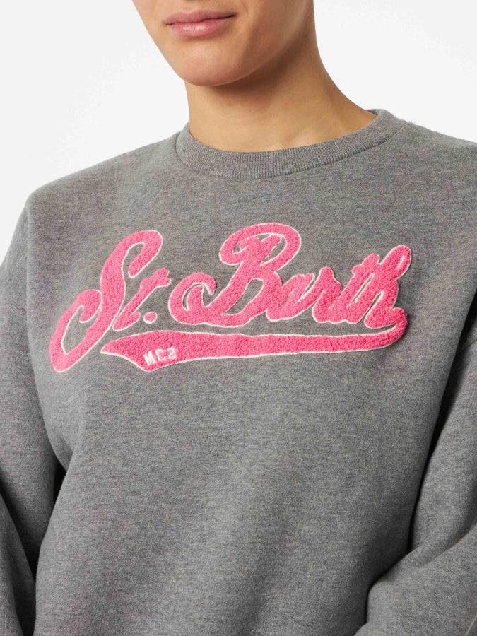 Mc2 Saint Barth Felpa da donna in felpa con logo in spugna rosa Italia