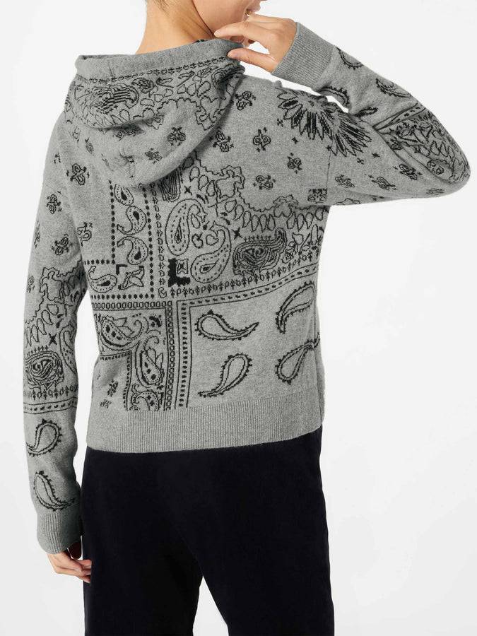Mc2 Saint Barth Felpa corta da donna in maglia con stampa bandana Soddisfazione Garantita
