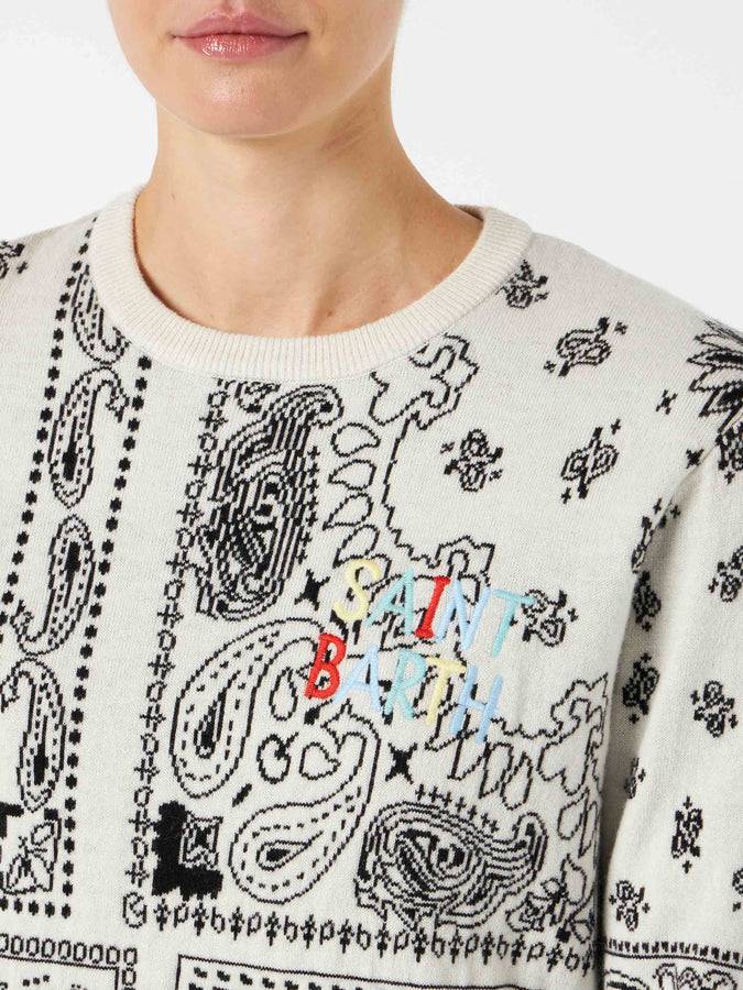Mc2 Saint Barth Maglia da donna con ricamo stampa bandana Qualità Garantita