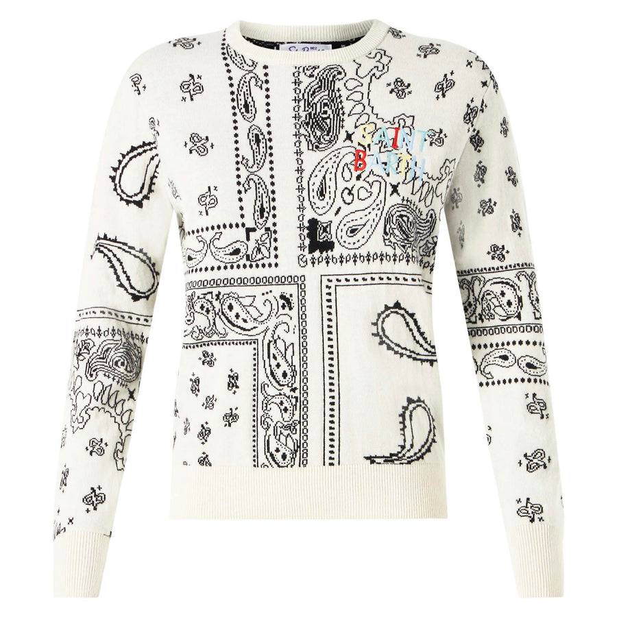 Mc2 Saint Barth Maglia da donna con ricamo stampa bandana Qualità Garantita