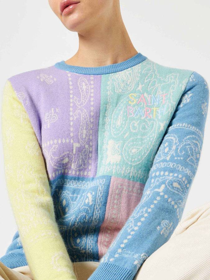 Mc2 Saint Barth Maglia da donna garzata con stampa bandana Consegna Veloce
