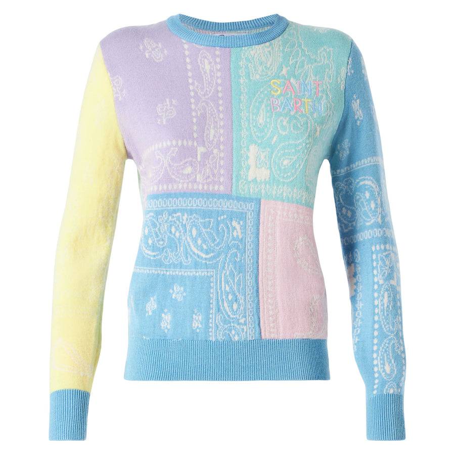 Mc2 Saint Barth Maglia da donna garzata con stampa bandana Consegna Veloce