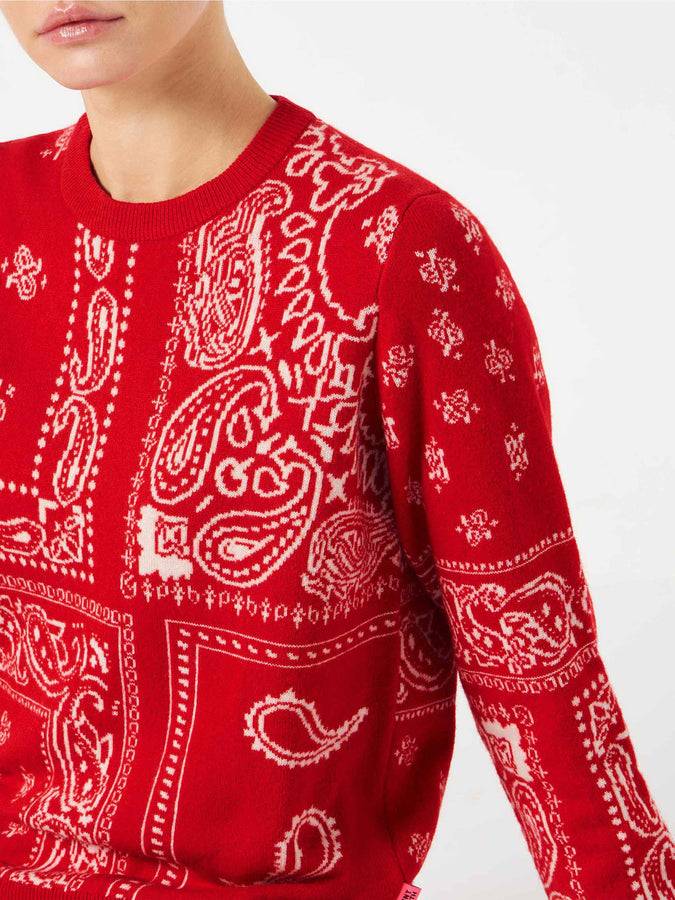 Mc2 Saint Barth Maglia da donna con stampa bandana rossa Promozione Limitata
