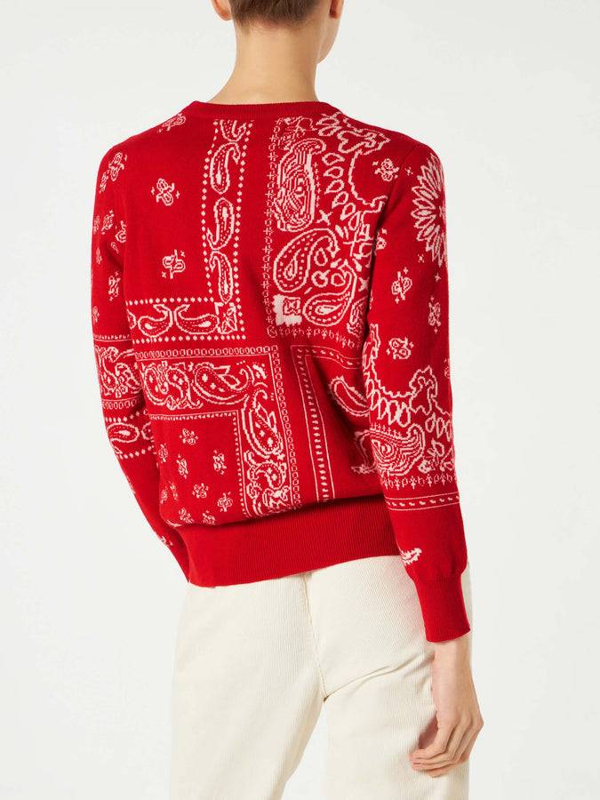 Mc2 Saint Barth Maglia da donna con stampa bandana rossa Promozione Limitata