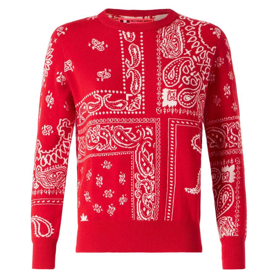 Mc2 Saint Barth Maglia da donna con stampa bandana rossa Promozione Limitata