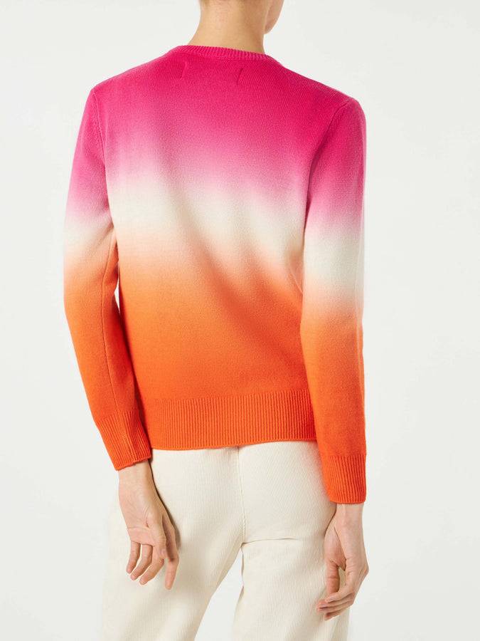 Mc2 Saint Barth Maglia da donna fucsia e arancio degradé con scritta Ancora tu Presa