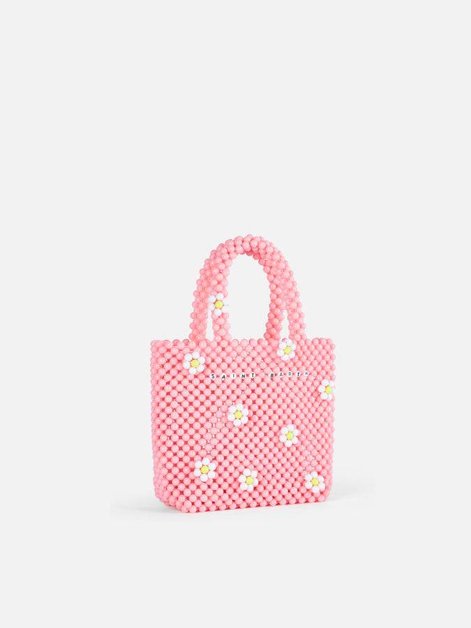Mc2 Saint Barth Borsa piccola con perline di fiori rosa Offerta