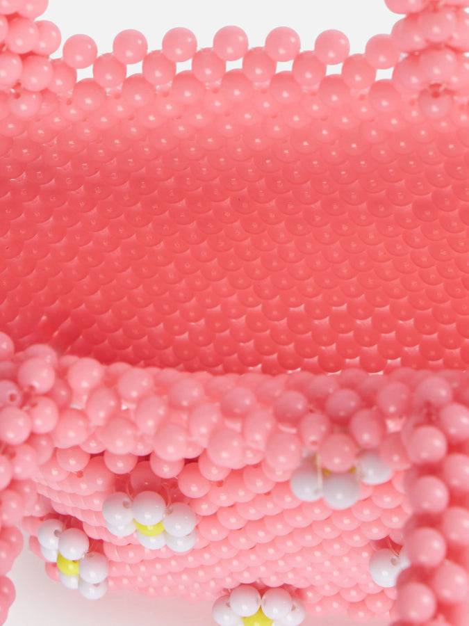 Mc2 Saint Barth Borsa piccola con perline di fiori rosa Offerta