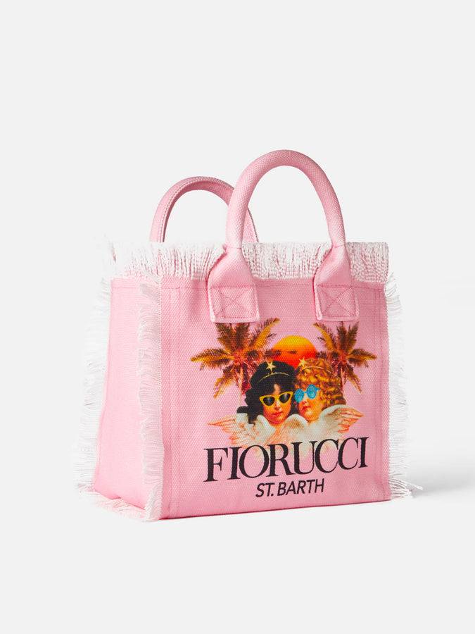 Mc2 Saint Barth Borsa a mano Colette in tela di cotone rosa con stampa Angeli Fiorucci | FIORUCCI SPECIAL EDITION Vendite Flash