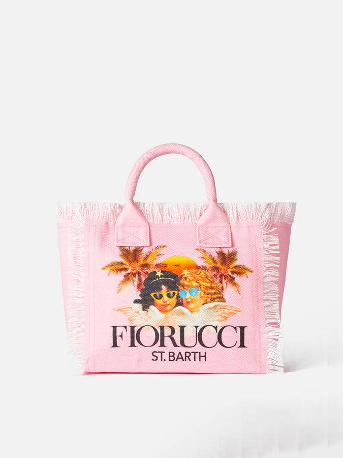 Mc2 Saint Barth Borsa a mano Colette in tela di cotone rosa con stampa Angeli Fiorucci | FIORUCCI SPECIAL EDITION Vendite Flash