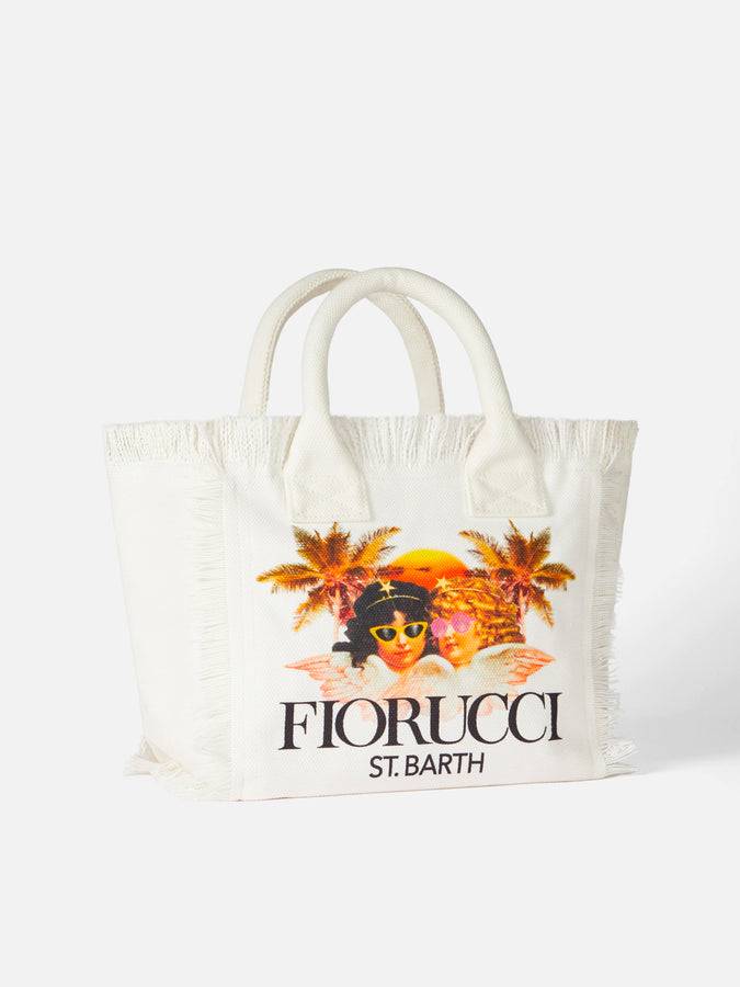Mc2 Saint Barth Borsa a mano Colette in tela di cotone bianca con stampa Angeli Fiorucci | FIORUCCI SPECIAL EDITION Negozio