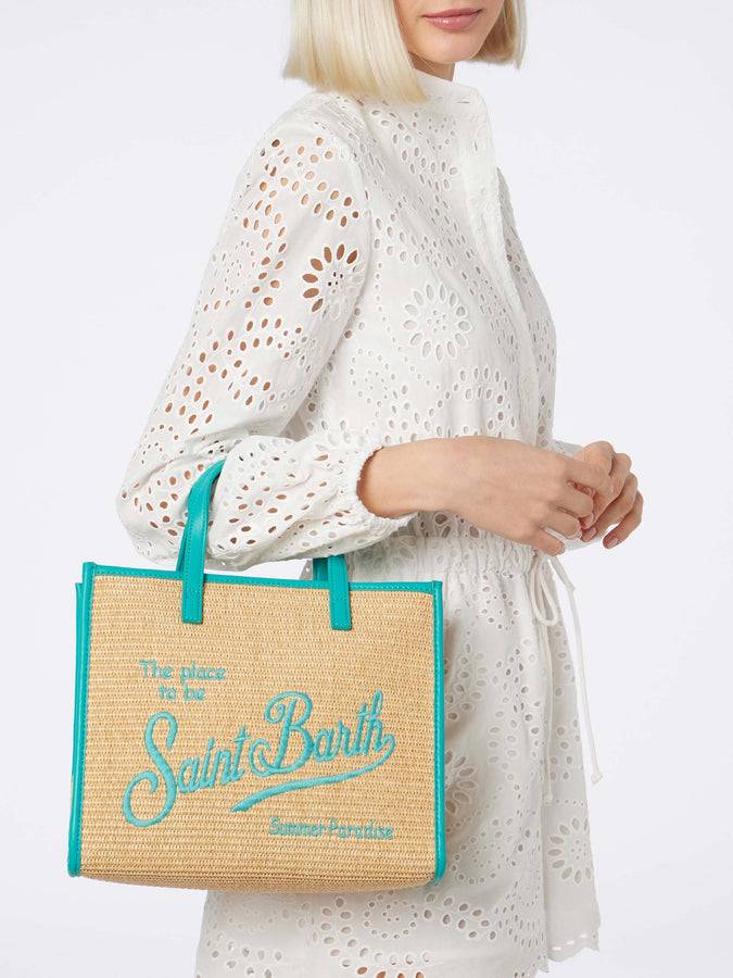 Mc2 Saint Barth Borsa Midi Vivian in paglia beige Nuova