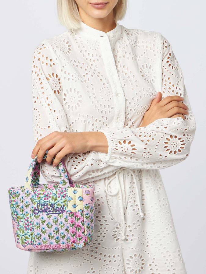 Mc2 Saint Barth Borsa Soft Tote Mini trapuntata a fiori multicolor Qualità