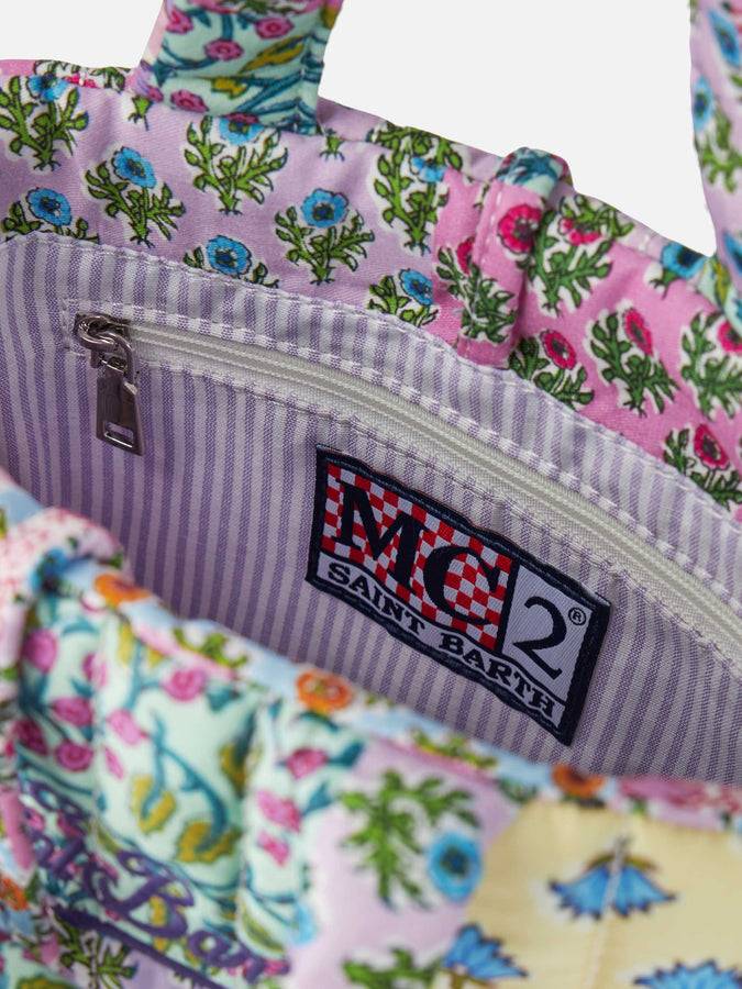 Mc2 Saint Barth Borsa Soft Tote Mini trapuntata a fiori multicolor Qualità