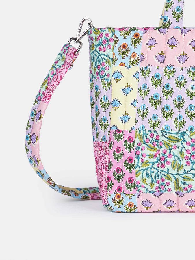 Mc2 Saint Barth Borsa Soft Tote Mid trapuntata a fiori multicolore Vendita